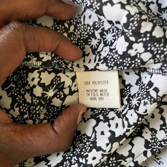 Paris Blues Vintage Y2K Full Length Black and White Floral kimono Duster - Picture 4 of 9